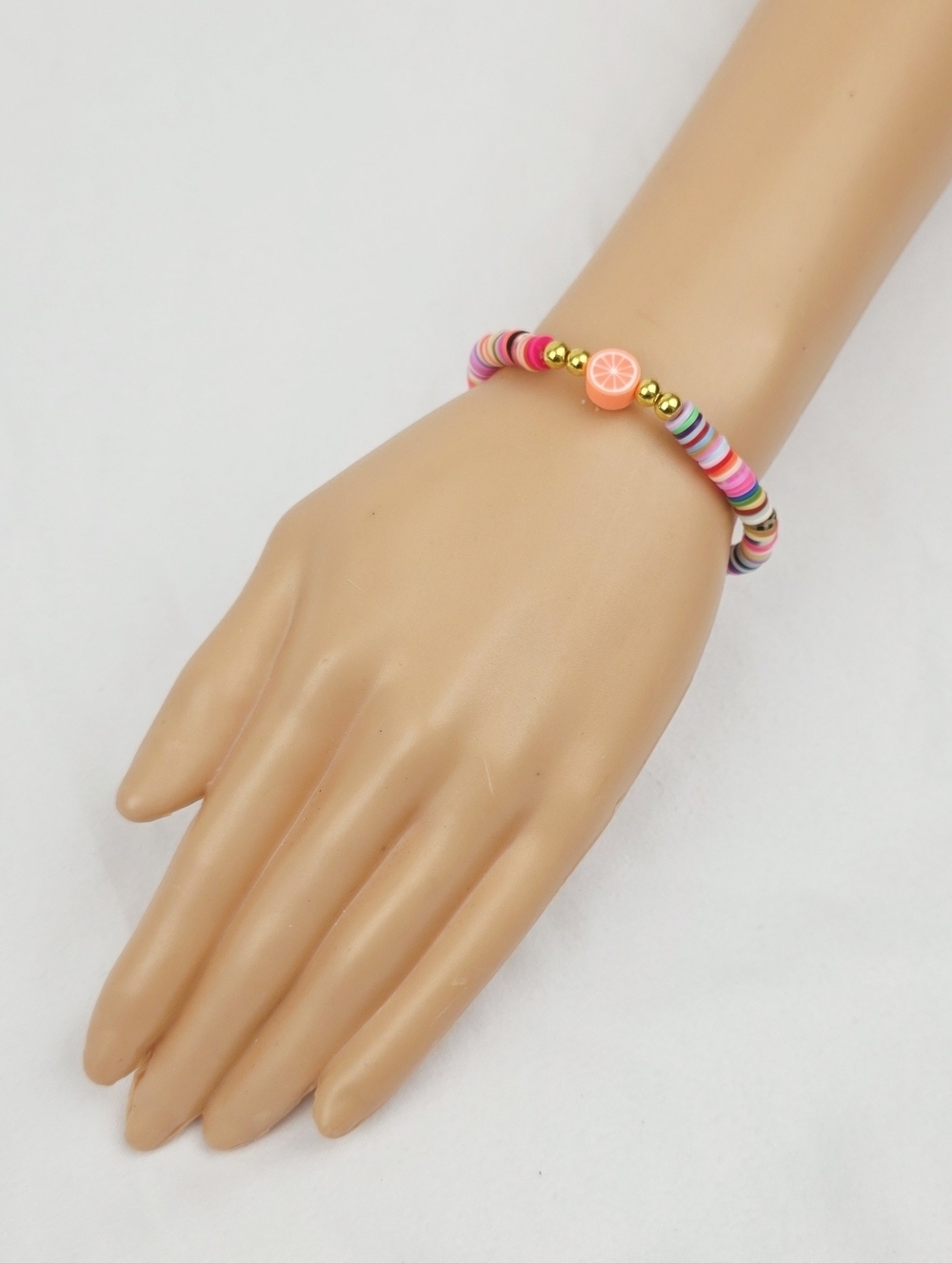 Handmade Clay Bead Multi Color Fruit  Bracelet